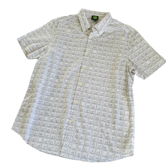 The Beatles Short Sleeve Dress Shirt Hard Day's Night White Cotton Men’s Size XL - Picture 1 of 6